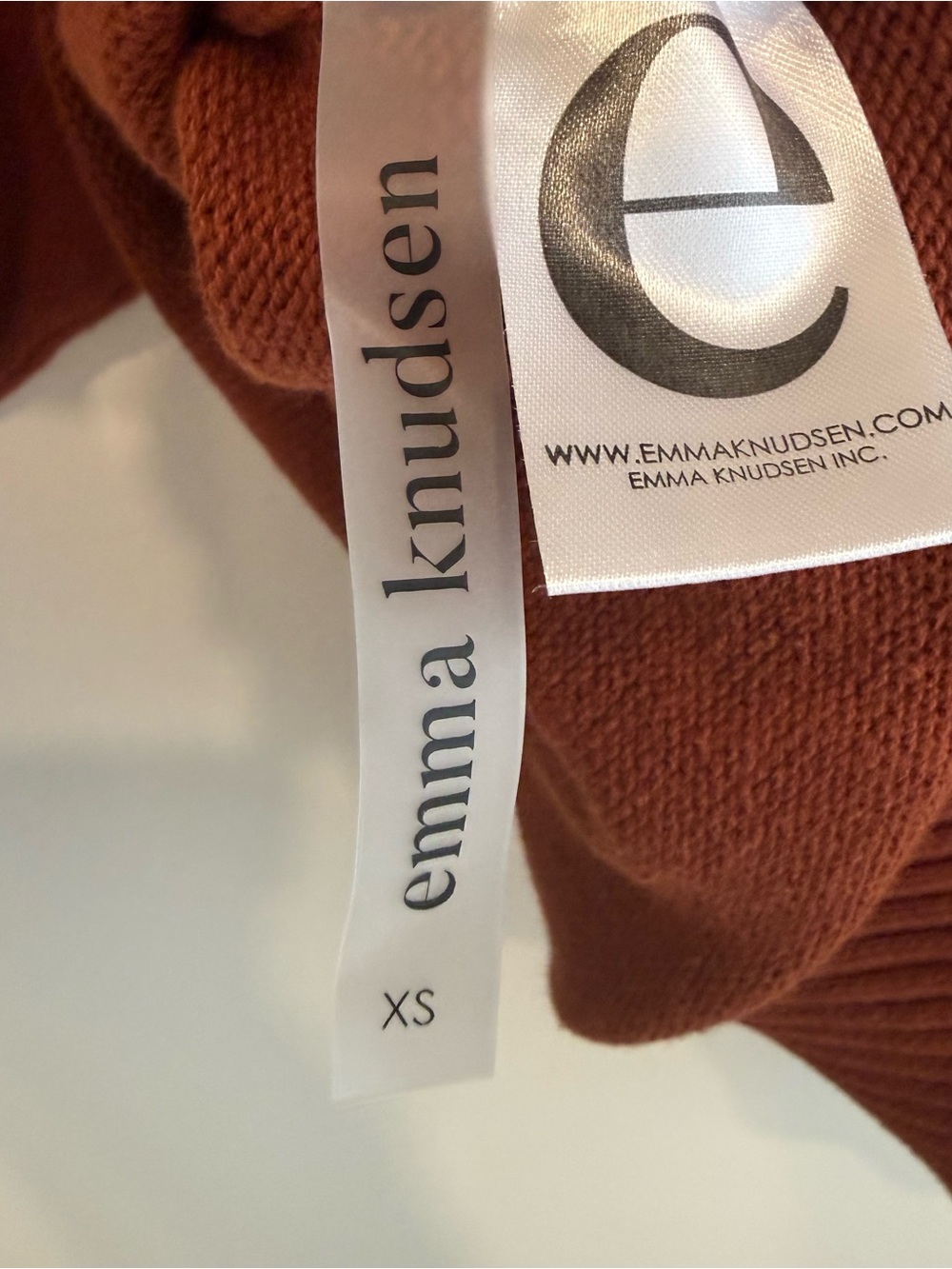 Emma Knudsen Rust Brown Crewneck Knit Cotton Sweater - Size XS - Picture 4 of 5